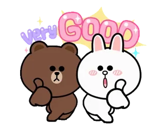 🤪 GOOD bear, rabbit, thumbs up, cute, cartoon telegram sticker
