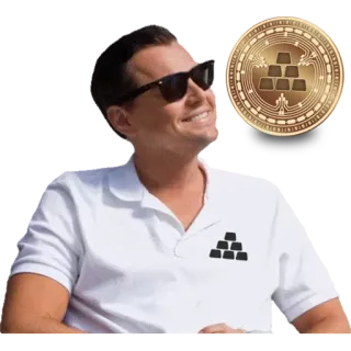 😍 Leonardo DiCaprio leonardo dicaprio, gold, krypto, promi, schauspieler, lächeln, sonnenbrille telegram sticker
