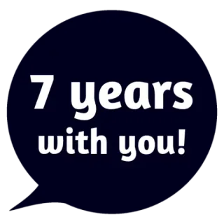 ❤ 7 years with you! Jahrestag, Beziehung, Liebe, Feier, Jahre, Zusammen whatsapp sticker