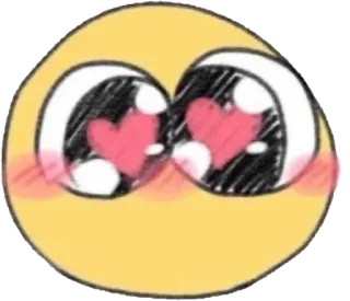😍 Emoji, Amor, Coração, Fofo, Kawaii, Ruborizar whatsapp sticker