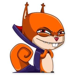 😁 wiewiórka, halloween, wampir, kreskówka, zwierzę telegram sticker