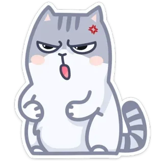 😠 cat, angry, cute, cartoon, sticker telegram sticker