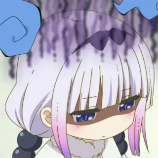 😨 Kanna Kamui Miss Kobayashi's Dragon Maid アニメ, カンナ, ドラゴンメイド, カンナカムイ, かわいい, 怒り telegram sticker