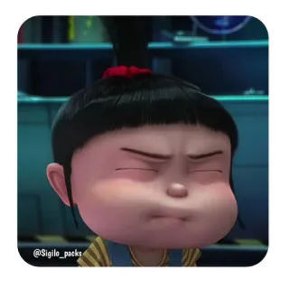 🤬 Agnes Despicable Me Cartoon, animiert, Mädchen, Ausdruck, lustig telegram sticker