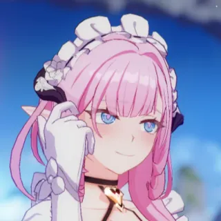 💖 アニメ, 女の子, ピンク髪, エルフ耳, メイド服 telegram sticker