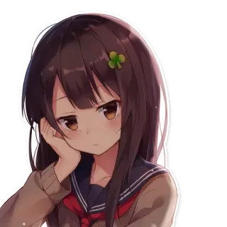 😒 Anime, Mädchen, Traurig, Uniform, Schulmädchen telegram sticker