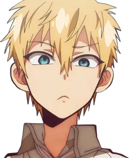 🤨 Minamoto Kou Toilet-bound Hanako-kun Anime, Manga, Charakter, Blondes Haar, Minamoto Kou whatsapp sticker