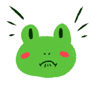 😩 rana, carino, verde, animale, cartone animato, adesivo whatsapp sticker