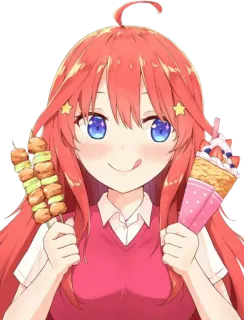 🍓 Аниме, Девушка, Еда, Каваий, Милый, Персонаж telegram sticker