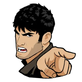🤨 man, pointing, angry, cartoon telegram sticker
