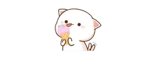 🍦 고양이, 아이스크림, 귀여운, 만화, 카와이, 스티커 telegram sticker