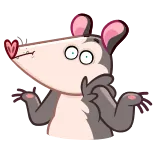 🤷‍♂️ 주머니쥐, 동물, 만화, 귀여운, 어깨 으쓱 whatsapp sticker