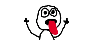 😜 棒人間, 中指, 失礼, 侮辱的, 漫画 telegram sticker