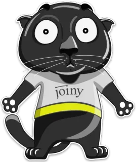 😳 joiny kucing hitam, stiker, kartun, joiny, binatang, kucing, lucu telegram sticker