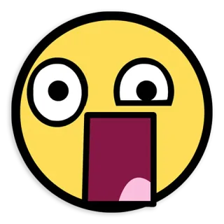 😲 Mème, Visage, Expression, Émoticône, Jaune whatsapp sticker