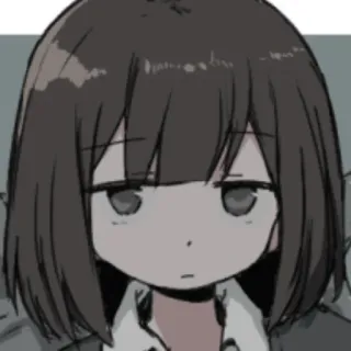 😐 สาวอนิเมะ, มังงะ, ภาพเหมือน, การ์ตูน, ภาพประกอบ telegram sticker