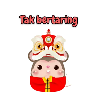 🇨🇳 Tak bertaring ratón, año nuevo chino, danza del león, lindo, dibujos animados telegram sticker