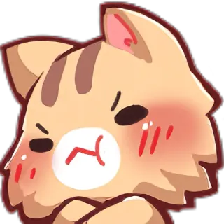 😚 кот, милый, злой, румянец, животное telegram sticker