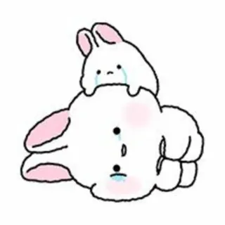 🐇 lapin, lapin, triste, mignon, larmes, pleurer telegram sticker