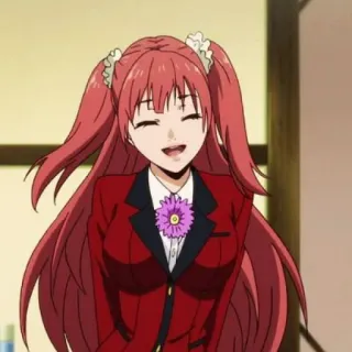 🌟 anime, chica, pelo rojo, personaje, sonriendo, linda whatsapp sticker