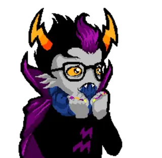 😍 Cartone animato, Mostro, Viola, Personaggio, Occhiali, Arancione, Troll whatsapp sticker