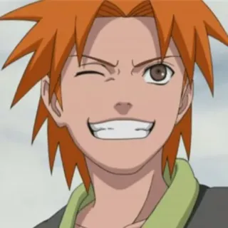 😁 Yahiko Naruto アニメ, ナルト, ヤヒコ, オレンジ髪, ウインク, 笑顔 telegram sticker