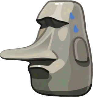🗿 moai, stone head, easter island, sweat, emoji telegram sticker