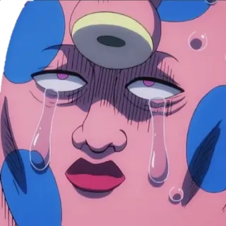 😭 аниме, плачет, грустный, розовый, пузырь telegram sticker
