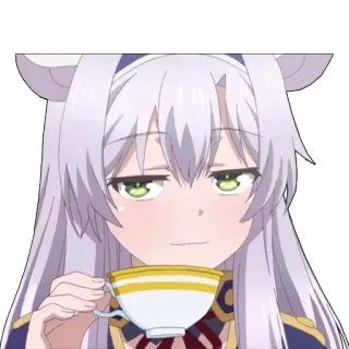 😏 anime, character, girl, tea, cute, cartoon telegram sticker