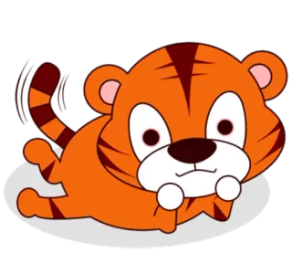 🐯 tiger, animal, cute, cartoon, orange, stripes, friendly, playful telegram sticker