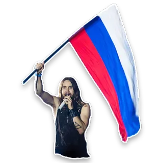 🇷🇺 flag, Russia, russian flag, man, singer, microphone telegram sticker