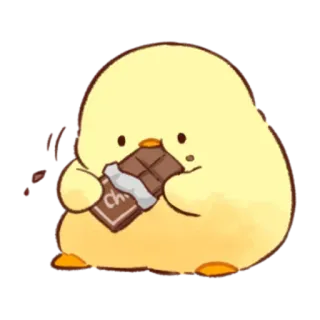 🤩 pollito, chocolate, lindo, animal, pájaro, dulce, golosina, postre whatsapp sticker
