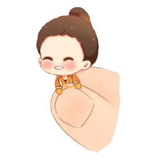😁 만화, 귀여운, 엄지, 일러스트, 귀여운 telegram sticker
