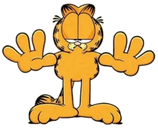 🙌 Garfield Garfield, gato, desenho animado, banda desenhada, laranja telegram sticker