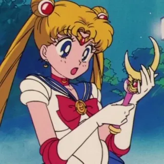 🌙 Sailor Moon Anime, Magical Girl, Sailor Moon, Usagi Tsukino, Maanstaf telegram sticker