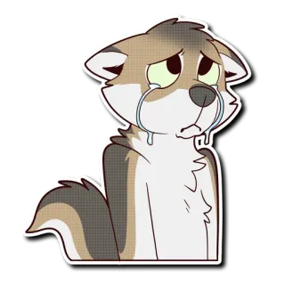 😢 triste, pleurs, dessin animé, animal, poilu telegram sticker