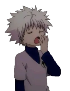 😪 Killua Zoldyck Hunter x Hunter アニメ, 眠い, あくび, 漫画 telegram sticker