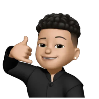 😁 Аватар, Знак 'Позвони мне', Лицо, Мужчина, Иллюстрация whatsapp sticker