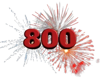 ❗ 800 fuegos artificiales, celebración, número telegram sticker