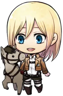 🐴 Historia Reiss Attack on Titan Anime, Chibi, Charakter, Cartoon, Fanart, Weiblich telegram sticker