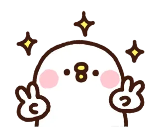 ✌ paz, brillo, lindo, animal, dibujos animados, personaje, blanco telegram sticker