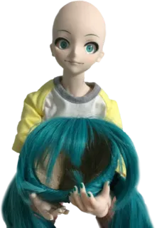 💇‍♀️ Hatsune Miku кукла, аниме, хацунэ мику, вокалоид, персонаж, волосы telegram sticker