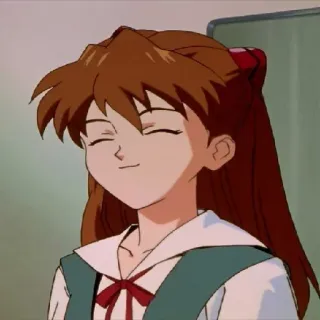 ☺️ Asuka Langley Soryu Neon Genesis Evangelion anime, character, smile, girl, portrait telegram sticker