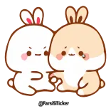 😒 conejo, conejos, lindo, kawaii, adorable, animales, dibujos animados telegram sticker