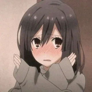 😞 Anime Mädchen, süß, verlegen, Cartoon telegram sticker