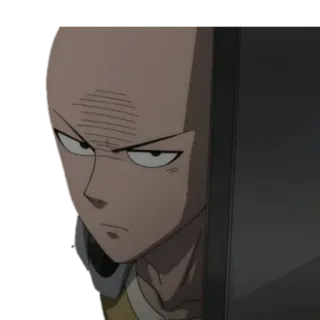 👀 Saitama One-Punch Man anime, hero, saitama, one-punch man, bald, character, peeking telegram sticker