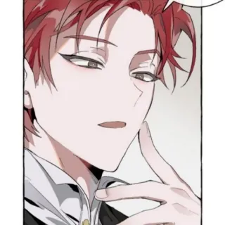 🇦🇱 anime, man, cartoon, portrait, face, red hair telegram sticker