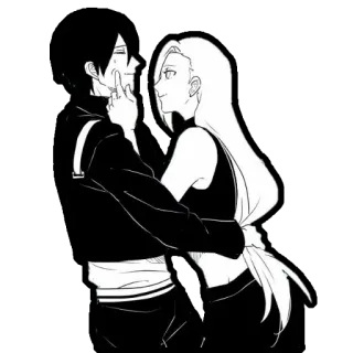 😊 casal, anime, abraço, amor, carinhoso, desenho animado telegram sticker