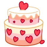 🥳 torta, dolce, cuori, amore, dolce, festa telegram sticker
