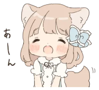 ❄️ あーん Anime, Lindo, Kawaii, Chica, Orejas, Lazo telegram sticker